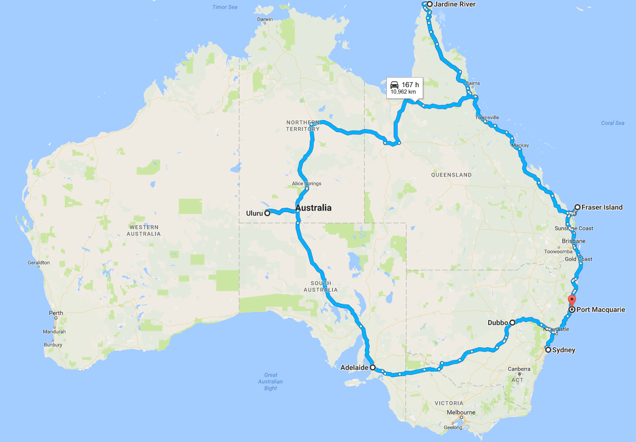 When Plans Change - our current planned route around Australia.