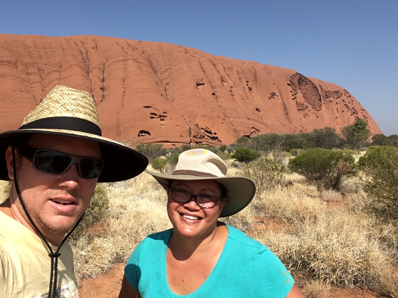 After waking up to see the sunrise, we set off early to go and cycle around Uluru.