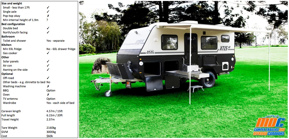 Caravans for Couples - looking for the perfect caravan for just you and your significant other? I've collated a list of the current models available in Australia that are small and light, yet have all the features that will make your trip comfortable.