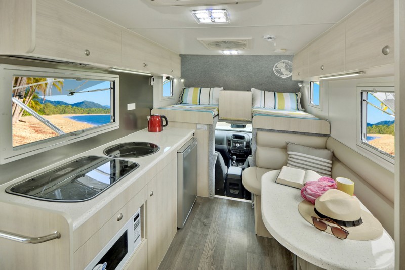 Awesome Small RV / Motorhome - the interior of the Explorer Motorhomes Vision model. Look at all that space!