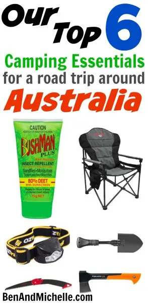 These are the six items that we found essential when travelling around Australia on a camping trip. These are the items that make life comfortable in some situations and bearable in others!