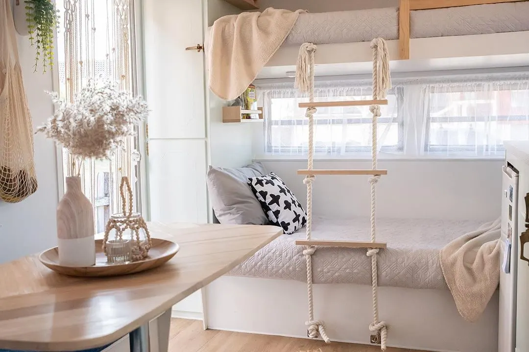 Caravan Bunk Beds Renovation, How To Make A Rope Ladder For Bunk Bed