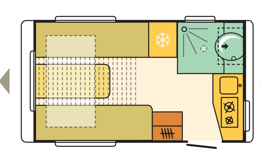 compact caravan floorplan