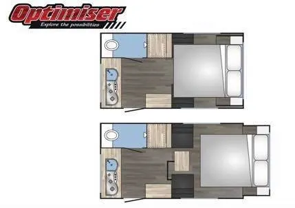 Floor plan of the Optimiser caravan