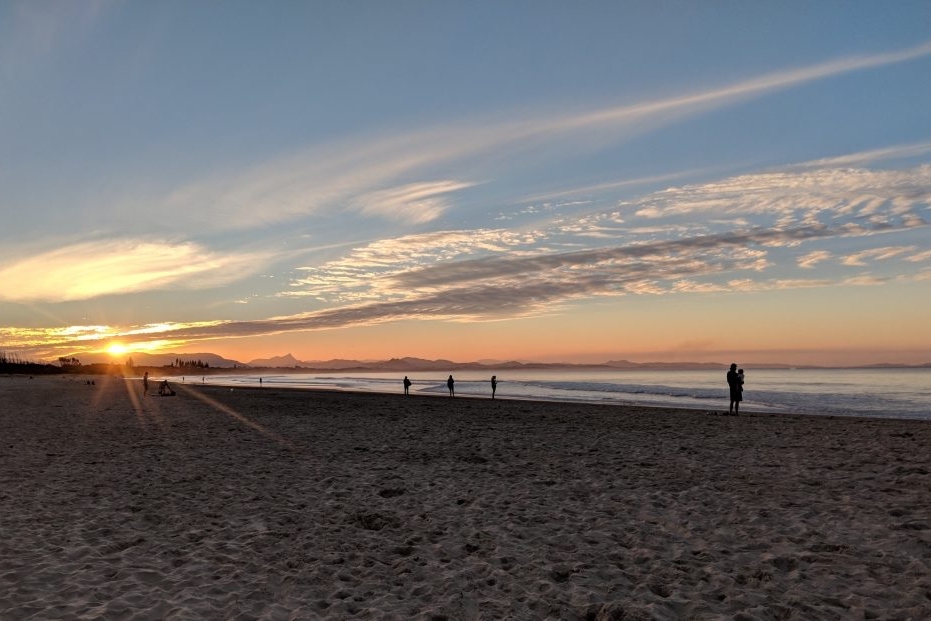 Sunset at Belongil Beach, NSW Australia