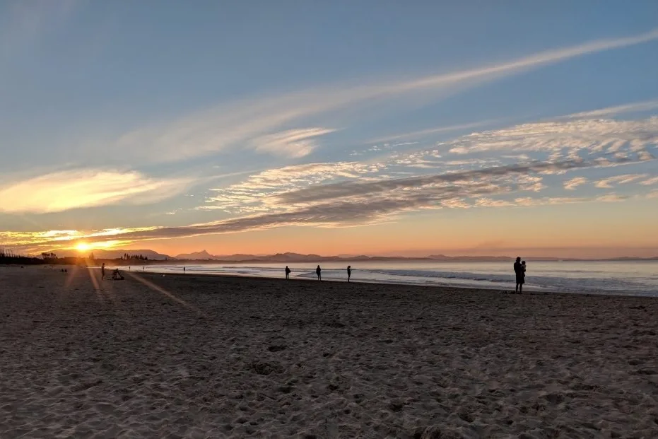 Sunset at Belongil Beach, NSW Australia