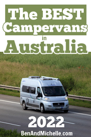 Silver campervan on the road with text that reads: The best campervans in Australia 2022.