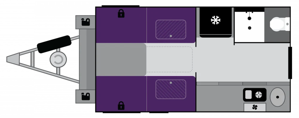 Floor plan of a Crusader Caravans Chameleon Action SV.