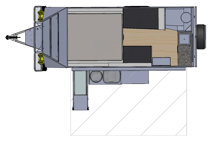 Floor plan of the AOR Quantum FH off road caravan.