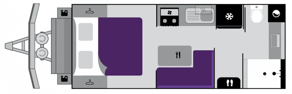 Floorplan of a Crusader XCountry Trailbraker off road caravan.