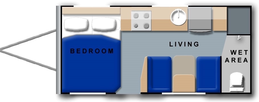 ExploreX 4.9m Bush Rat off road caravan layout.