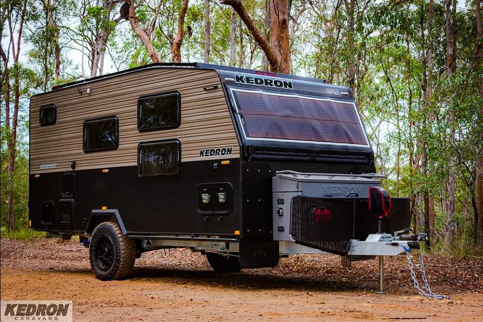 Kedron CP5 Compact off road caravan parked in a bush setting.