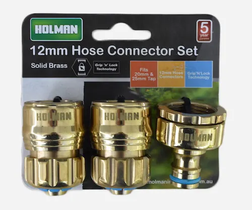 Brass hose connectors.