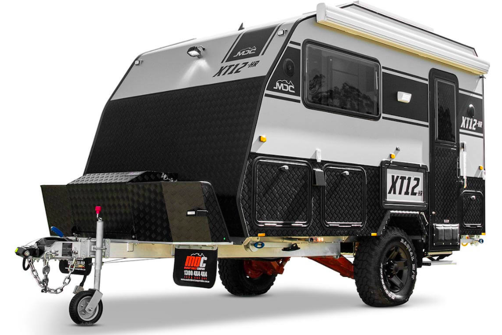Market Direct Campers (MDC) XT12HR Hybrid Off-road Caravan exterior.