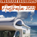 Side view of a motorhome parked next to the beach with text: Best Motorhomes Australia.