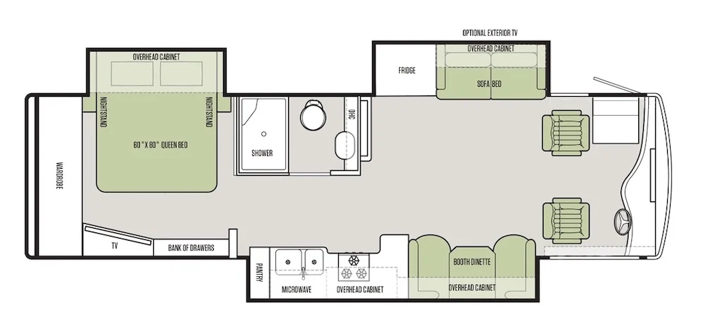 Tiffin Allegro motorhome floor plan.