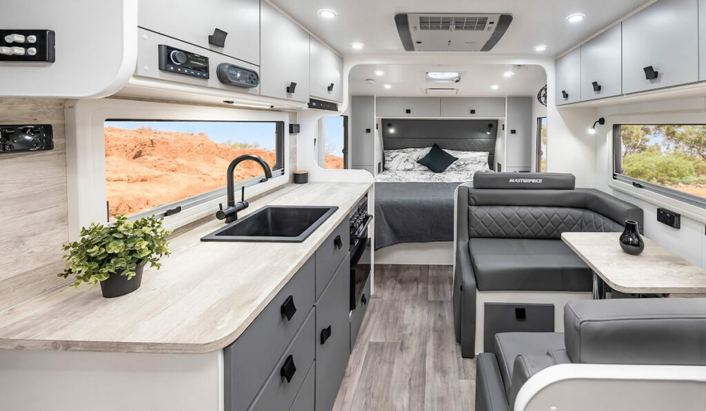 Interior of the Masterpiece Caravans XTM.