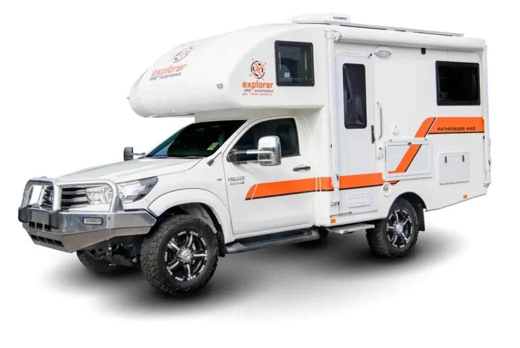 Exterior promotional photo of the Explorer Pathfinder motorhome.