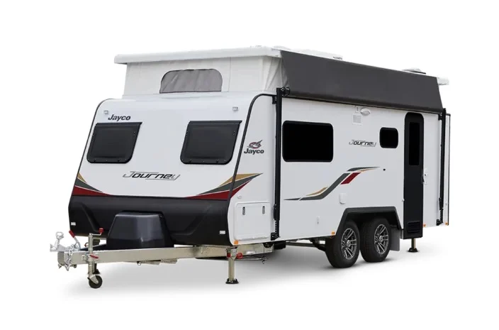 Exterior of a Jayco Journey pop top caravan.