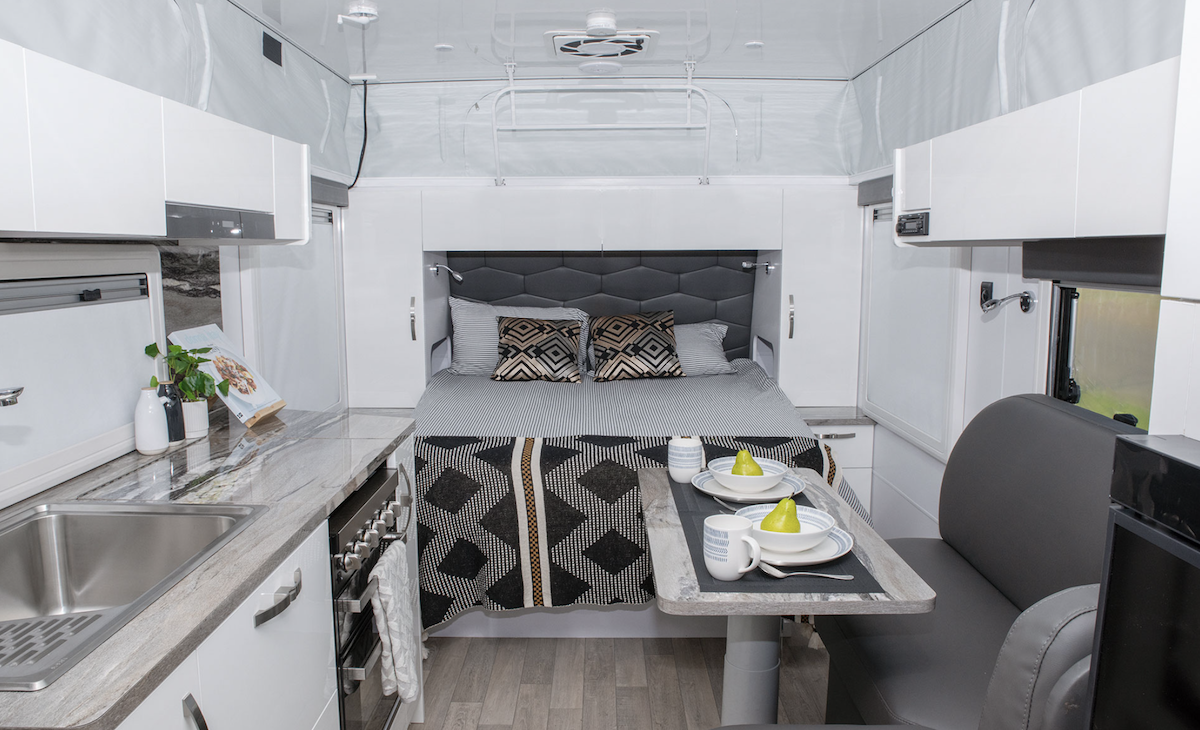 Interior of the Millard Toura Pop Top 17ft 6 caravan.